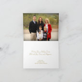 Vrede. Eenvoudige elegante minimale gouden & witte Feestdagen Kaart (Binnen)