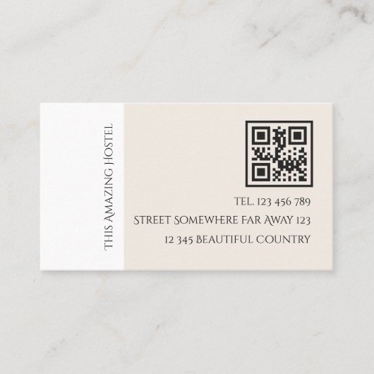 Vrede Elegant Hostel Minimale Stijlvolle Bright Visitekaartje (Voorkant)