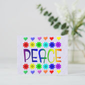 Vrede en bloemen briefkaart (Staand voorkant)