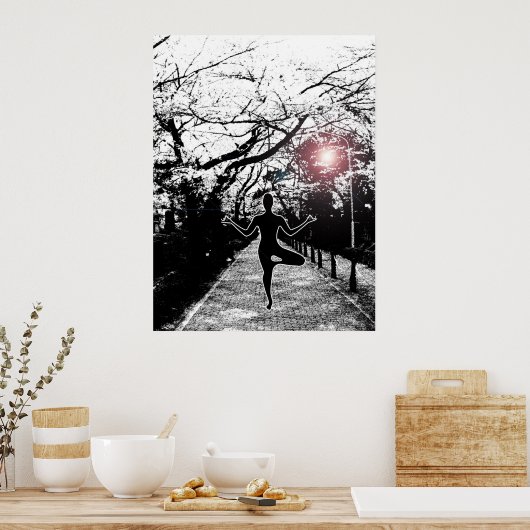 Vrede en evenwicht - Yoga Artwork Poster (Keuken)