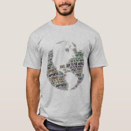 Vrede en geluk - woordkunst t-shirt