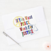 Vrede en gerechtigheid vierkante sticker (Envelop)