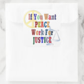 Vrede en gerechtigheid vierkante sticker (Tas)