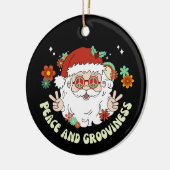 Vrede en Grooviness Hippie Santa Christmas Keramisch Ornament (Links)
