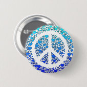Vrede en Harten Ronde Button 5,7 Cm (Voorkant /achterkant)