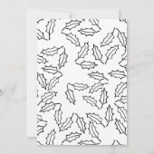 Vrede en Hoop Zwart-Wit Holly Print Holiday Kaart (Achterkant)