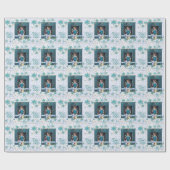 Vrede en Joj in Blauw met Uw Foto Cadeaupapier (Vlak)