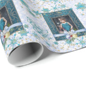 Vrede en Joj in Blauw met Uw Foto Cadeaupapier (Rol Hoek)