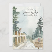 Vrede en Joy uit New Home Woodland Path Winter Aankondiging (Voorkant)