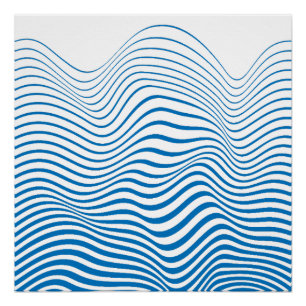 Vrede en kalmte balans blauwe lijnen perfect poster