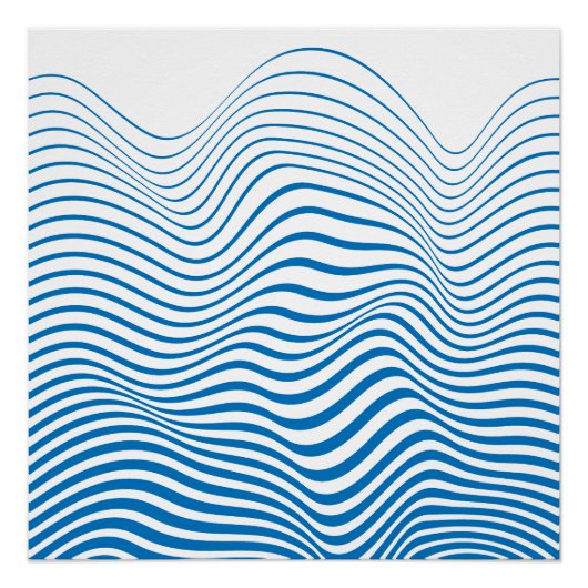 Vrede en kalmte balans blauwe lijnen perfect poster (Voorkant)