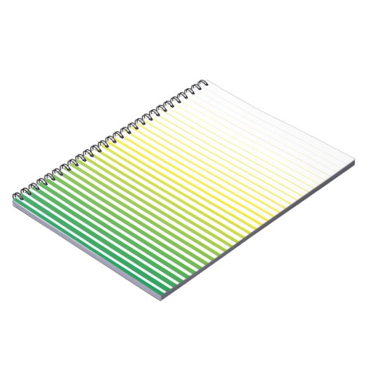 Vrede en kalmte balans groene en gele lijnen notitieboek (Linkerzijde)