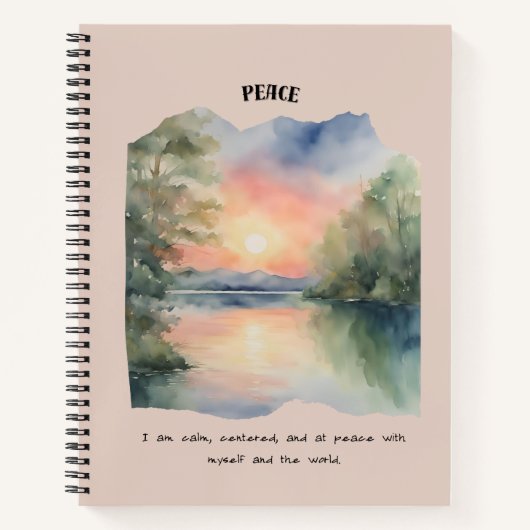 Vrede en kalmte bevestiging notitieboek (Voorkant)