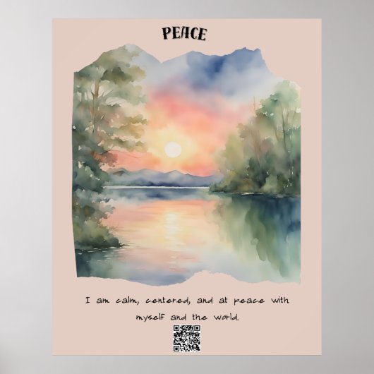 Vrede en kalmte bevestiging poster (Voorkant)