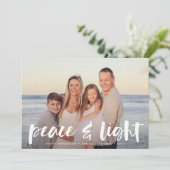 Vrede en licht | Hanukkah-fotokaart Feestdagenkaart (Staand voorkant)