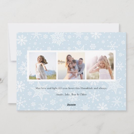Vrede en licht | Hanukkah-fotokaart Feestdagenkaart (Achterkant)