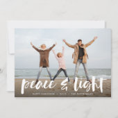 Vrede en licht | Volledige foto Hanukkah Feestdagenkaart (Voorkant)