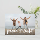 Vrede en licht | Volledige foto Hanukkah Feestdagenkaart (Staand voorkant)