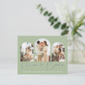 Vrede en liefde | 3 Arcerende fotocollage-feestdag Feestdagenkaart (Staand voorkant)