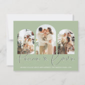 Vrede en liefde | 3 Arcerende fotocollage-feestdag Feestdagenkaart (Voorkant)