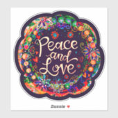 Vrede en Liefde Aanmoediging Bloemeninspiratie Sticker (Vel)