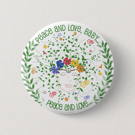 Vrede en liefde, Baby.. Ronde Button 5,7 Cm (Voorkant)