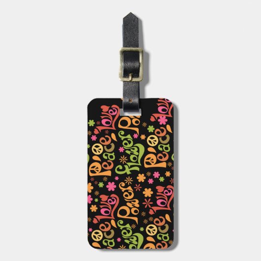 Vrede en liefde bagagelabel (Voorkant verticaal)