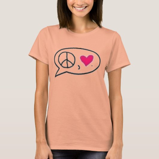 Vrede en liefde. Breedte T-shirt (gemonteerd) (Voorkant)