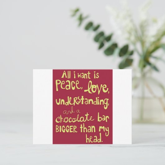 Vrede en liefde briefkaart (Staand voorkant)