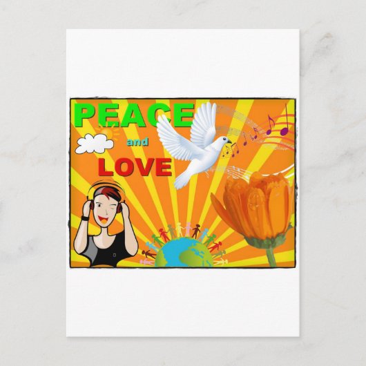 Vrede en liefde briefkaart (Voorkant)