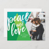 Vrede en Liefde Bright Christmas Fotokaart Feestdagenkaart (Voorkant / Achterkant)