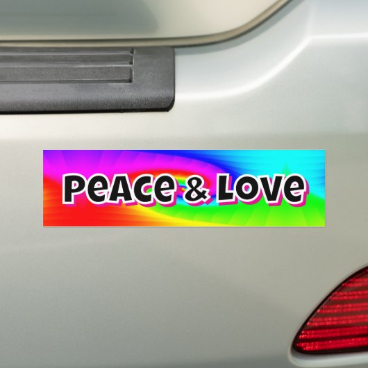 Vrede en liefde bumpersticker (Op auto)
