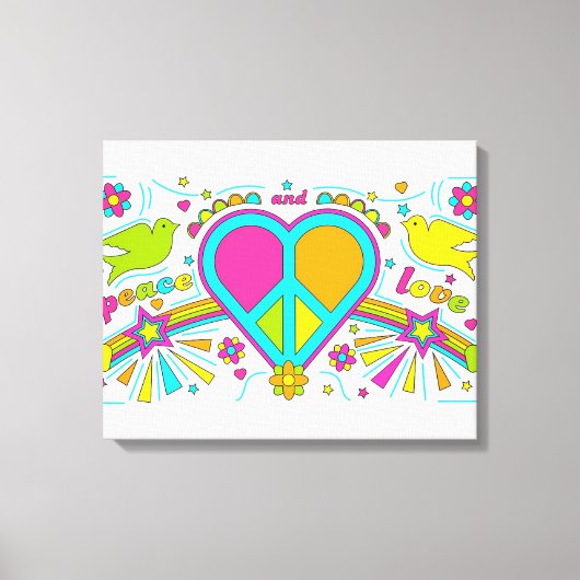 Vrede en liefde canvas afdruk (Voorkant)