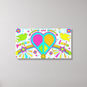 Vrede en liefde canvas afdruk