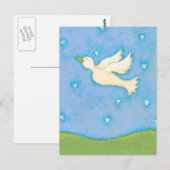 Vrede en Liefde - Duif vogelharten leuke kunst Briefkaart (Voorkant / Achterkant)