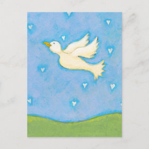 Vrede en Liefde - Duif vogelharten leuke  kunst Briefkaart