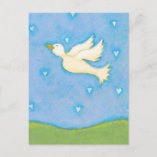 Vrede en Liefde - Duif vogelharten leuke kunst Briefkaart (Voorkant)