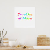 Vrede en liefde en al die Jazz Rainbow Print (Keuken)