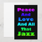 Vrede en liefde en alles wat Jazz nodigt uit Kaart (Voorkant / Achterkant)