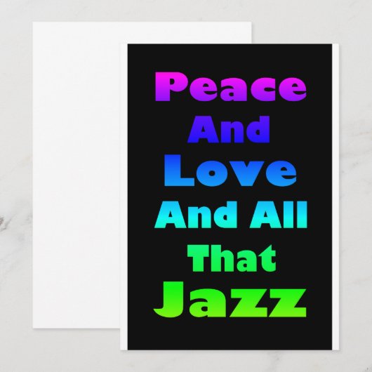 Vrede en liefde en alles wat Jazz nodigt uit Kaart (Voorkant / Achterkant)