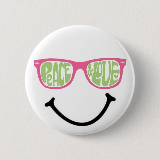 Vrede en liefde en geluk ronde button 5,7 cm (Voorkant)