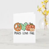 Vrede en liefde en Herfst Pompoen Autum Happy Herf Kaart (Gele Bloem)