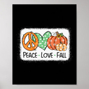 Vrede en liefde en Herfst Pompoen Autum Happy Herf Poster