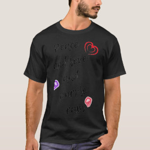 Vrede en liefde en paarse regen t-shirt