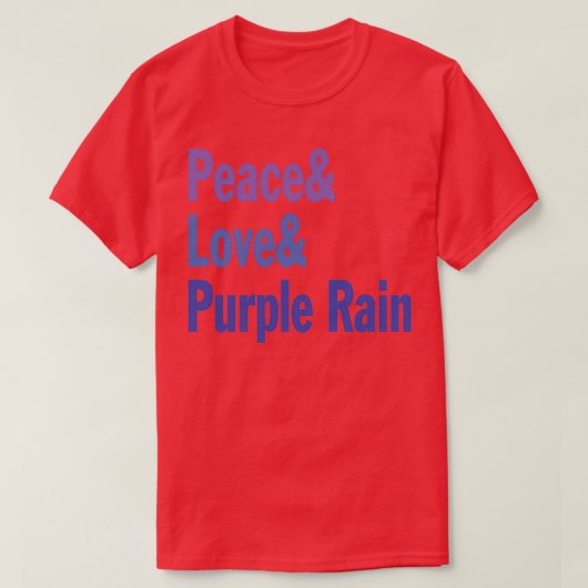 Vrede en liefde en paarse regen t-shirt (Design voorkant)