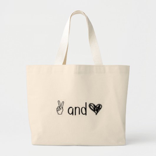 Vrede en liefde grote tote bag (Voorkant)