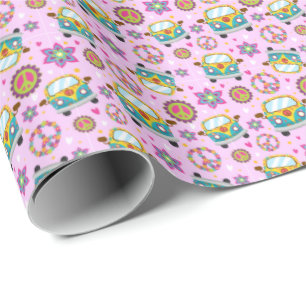 Vrede en liefde, Hippie Van Wrapping Paper Cadeaupapier