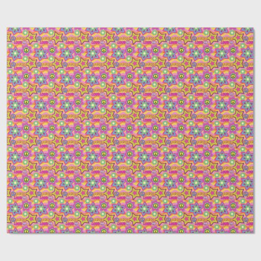 Vrede en liefde, Hippie Wrapping Paper Cadeaupapier (Vlak)