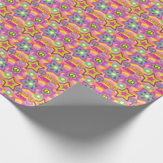 Vrede en liefde, Hippie Wrapping Paper Cadeaupapier (Hoek)