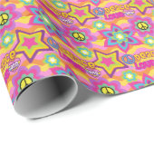 Vrede en liefde, Hippie Wrapping Paper Cadeaupapier (Rol Hoek)